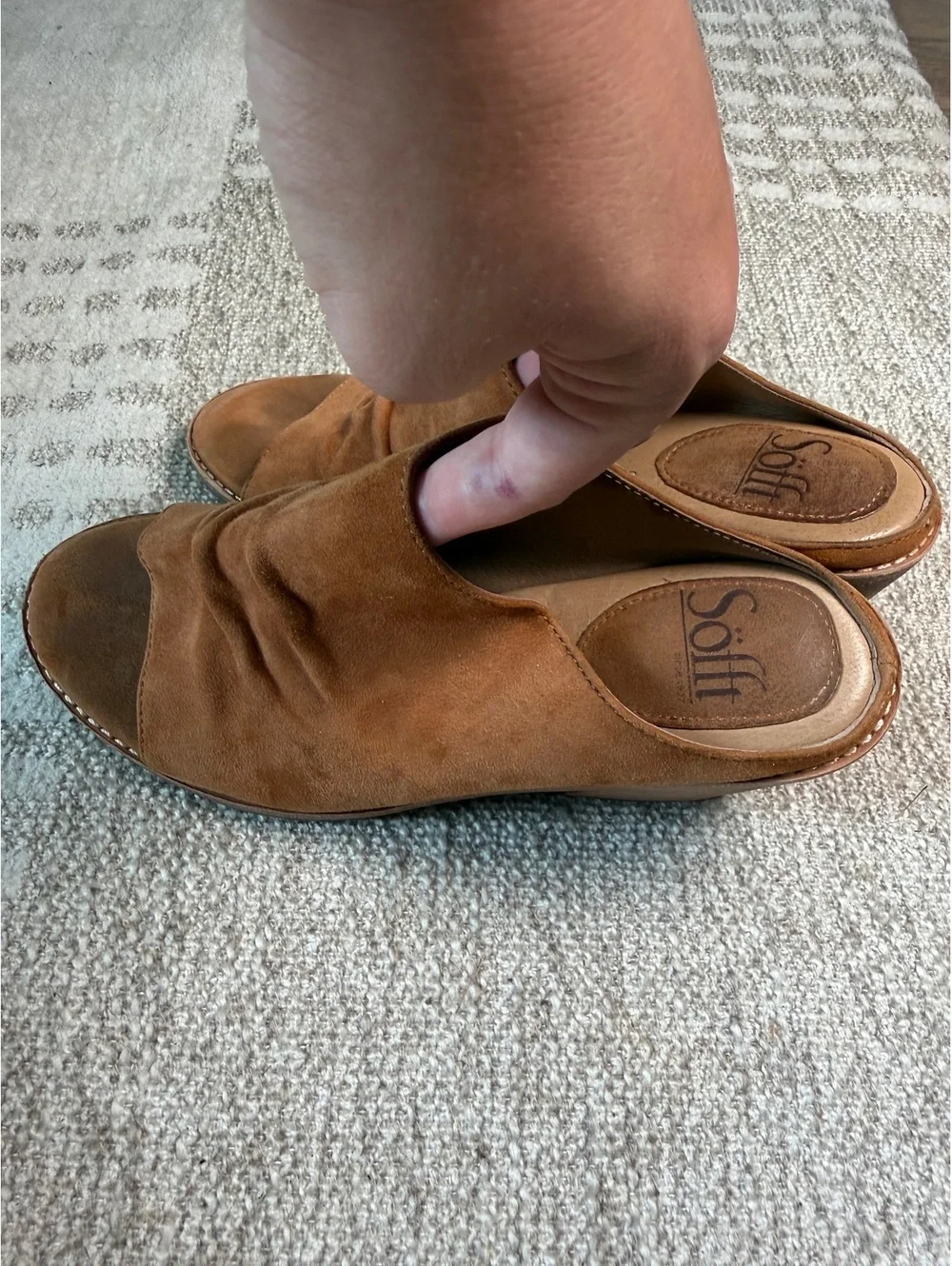 Sofft Women's Brown Suede Open-Toe Wedges
